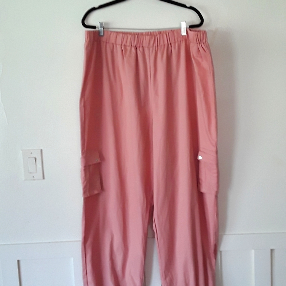 NWOT PRETTY LITTLE THING Cargo Pants Slacks Blush Pink Sz XXXL
